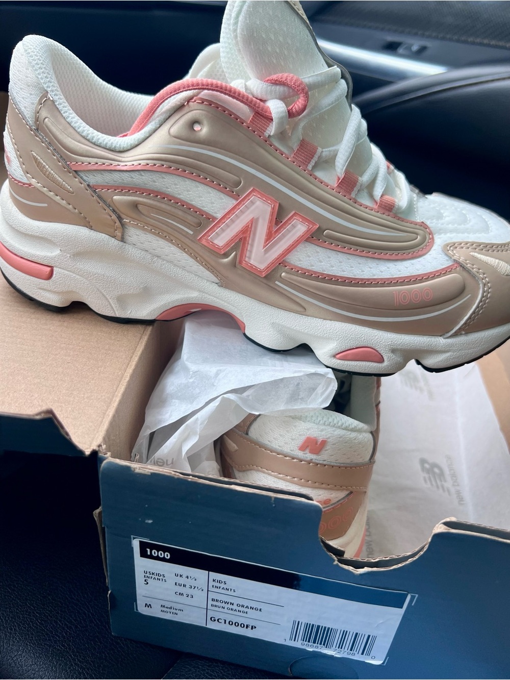 New Balance Big Kids 1000 Sneaker - Brown Orange - Picture 2 of 2